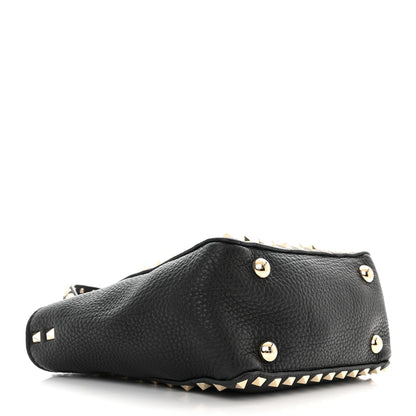 Valentino Garavani Pebbled Calfskin Mini Rockstud Tote Black 4 of 9