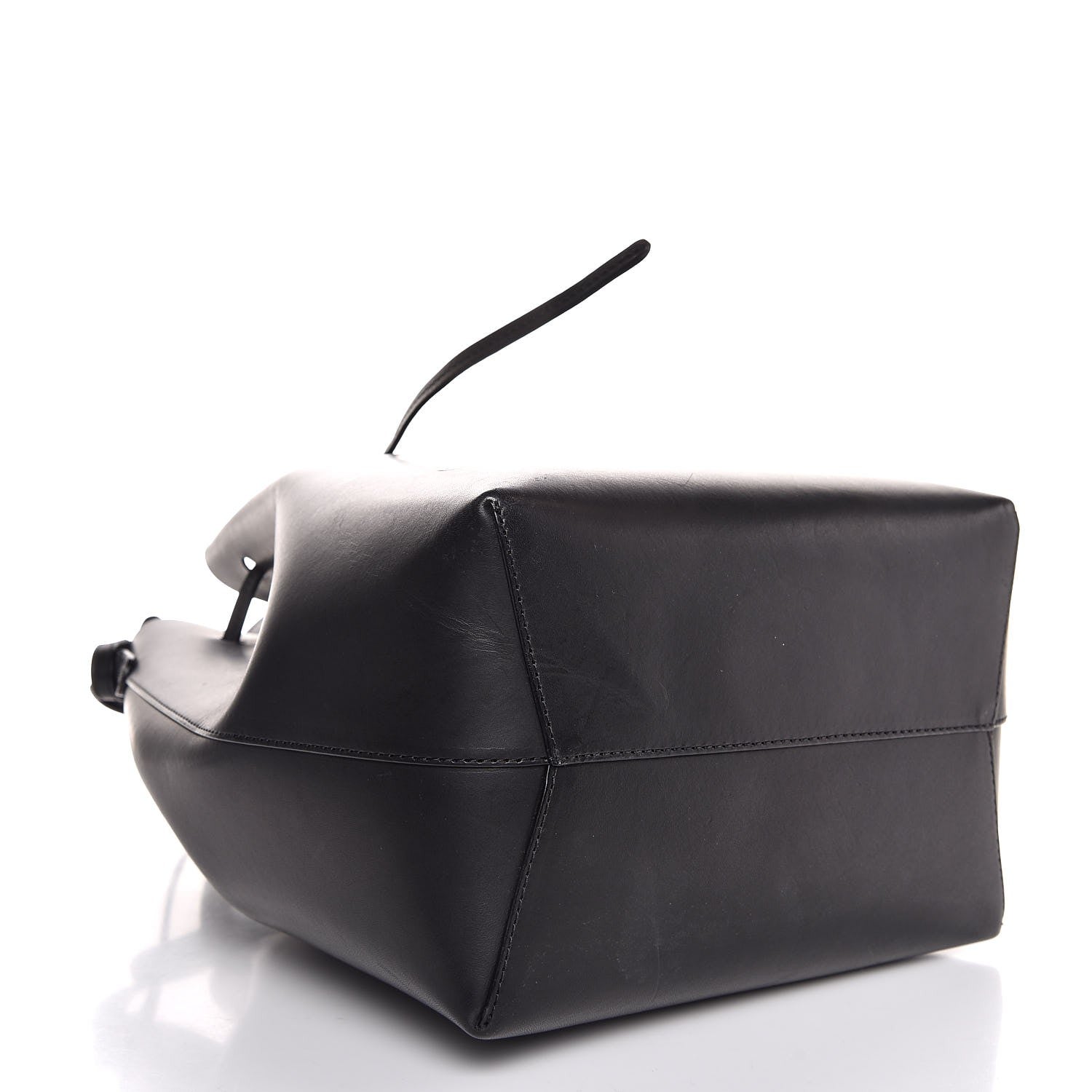 Mansur Gavriel Vegetable Tanned Calfskin Bucket Bag Black Flamma 5 of 10