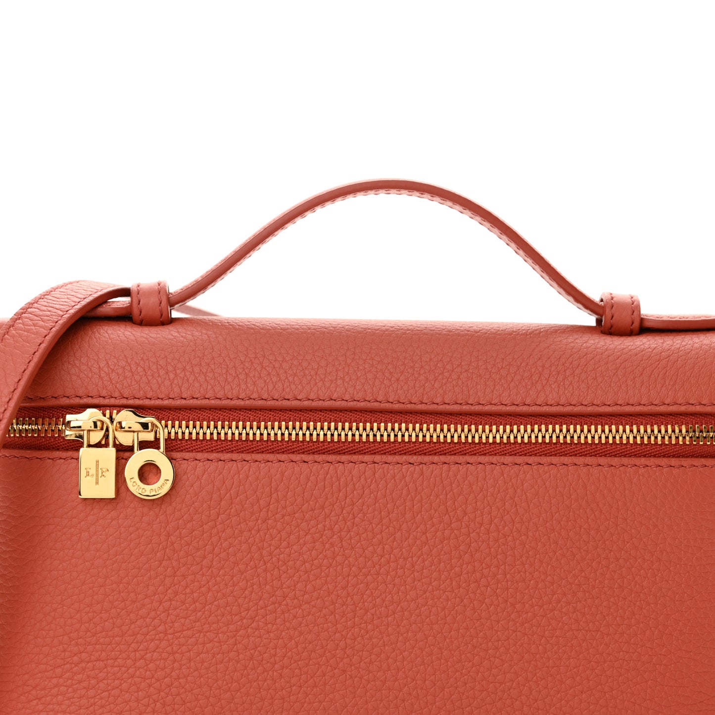 Grained Calfskin L19 Extra Pocket Pouch Coral Fiction