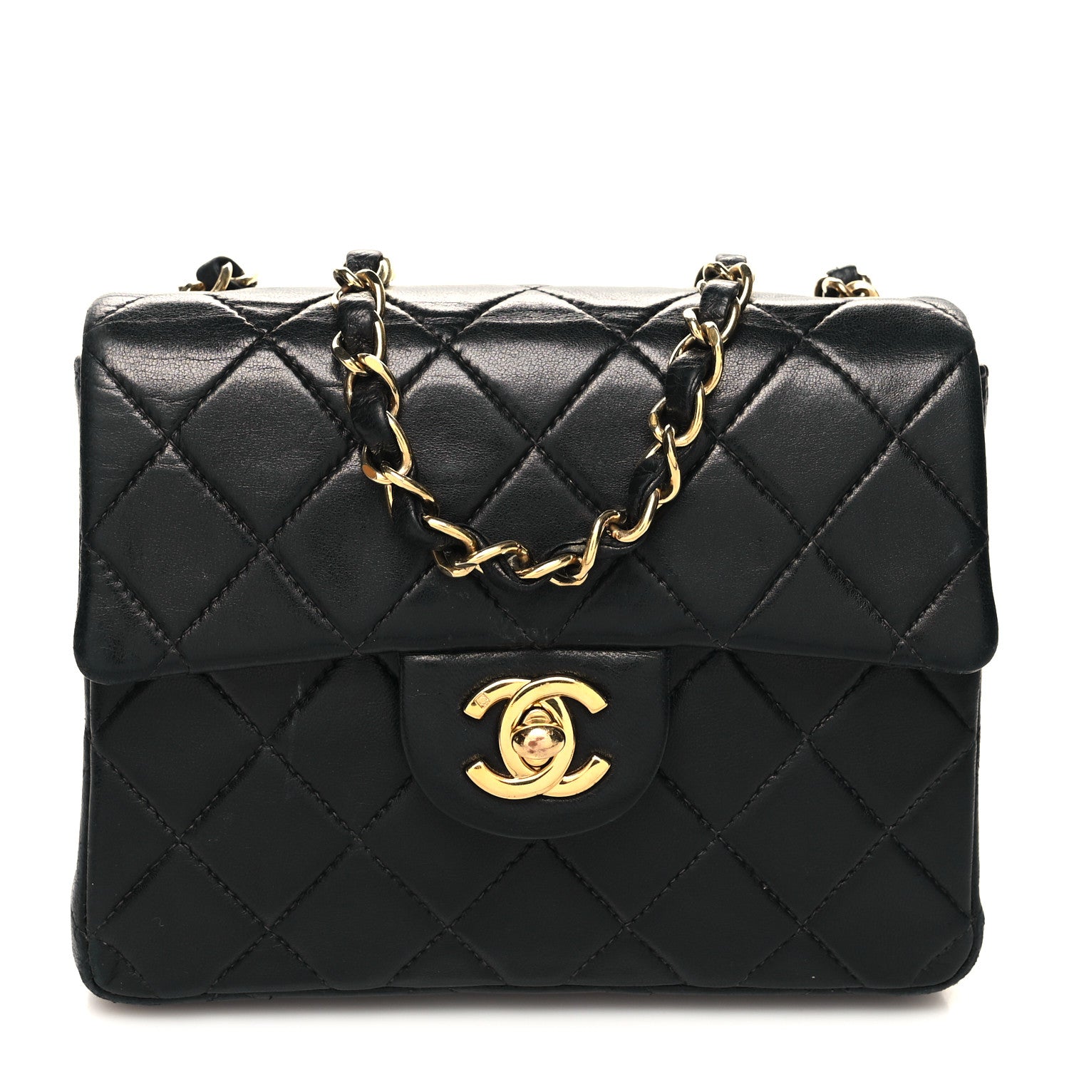Chanel Lambskin Quilted Mini Square Flap Bag Black 1 of 13