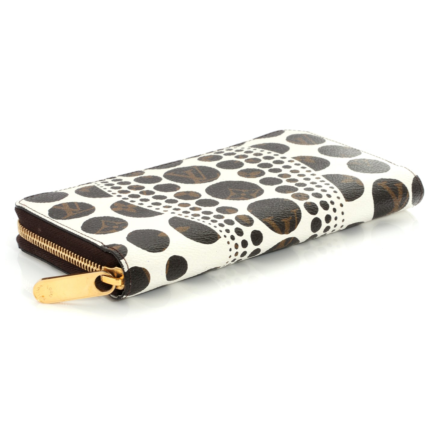 Monogram Kusama Pumpkin Dots Zippy Wallet White