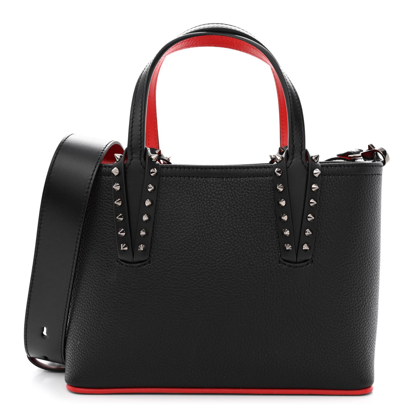 Calfskin Spikes Mini East West Cabata Tote Black