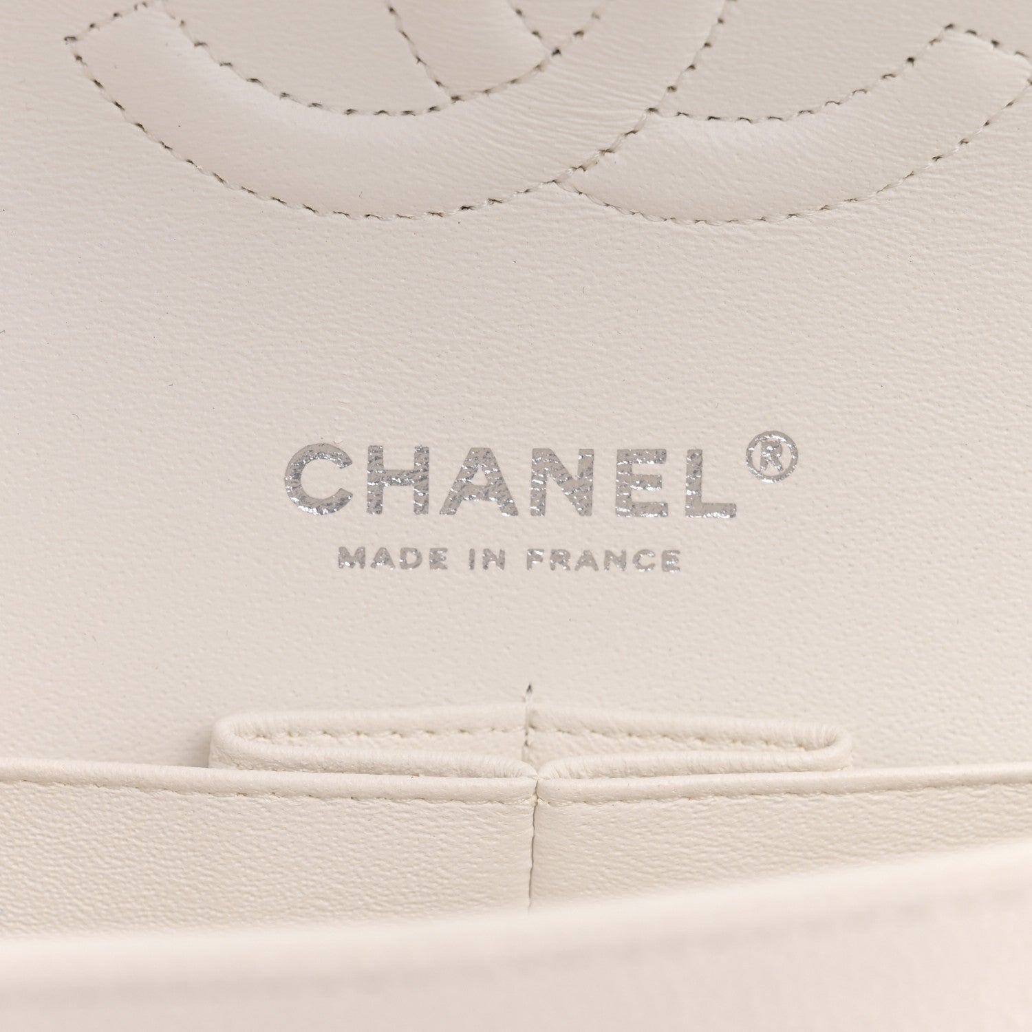 Chanel Caviar Quilted Medium Double Flap White 6 of 10
