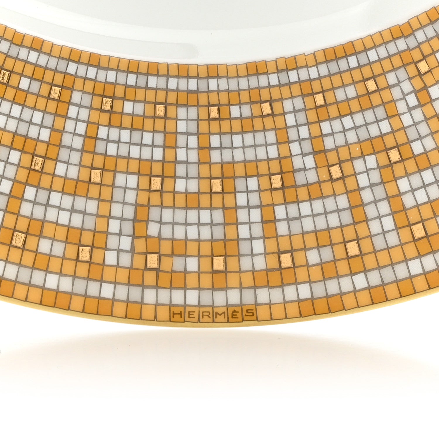 Hermes Porcelain Mosaique Au 24 Gold Dinner Plate Set of 2 4 of 8