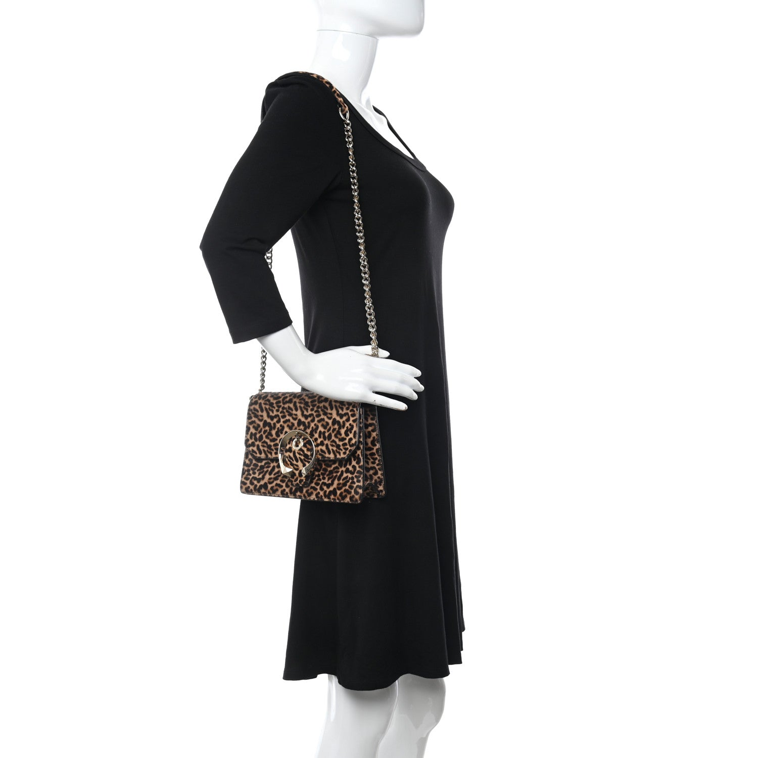 Jimmy Choo Pony Hair Leopard Print Madeline Shoulder Bag Natural Mix 2 of 7