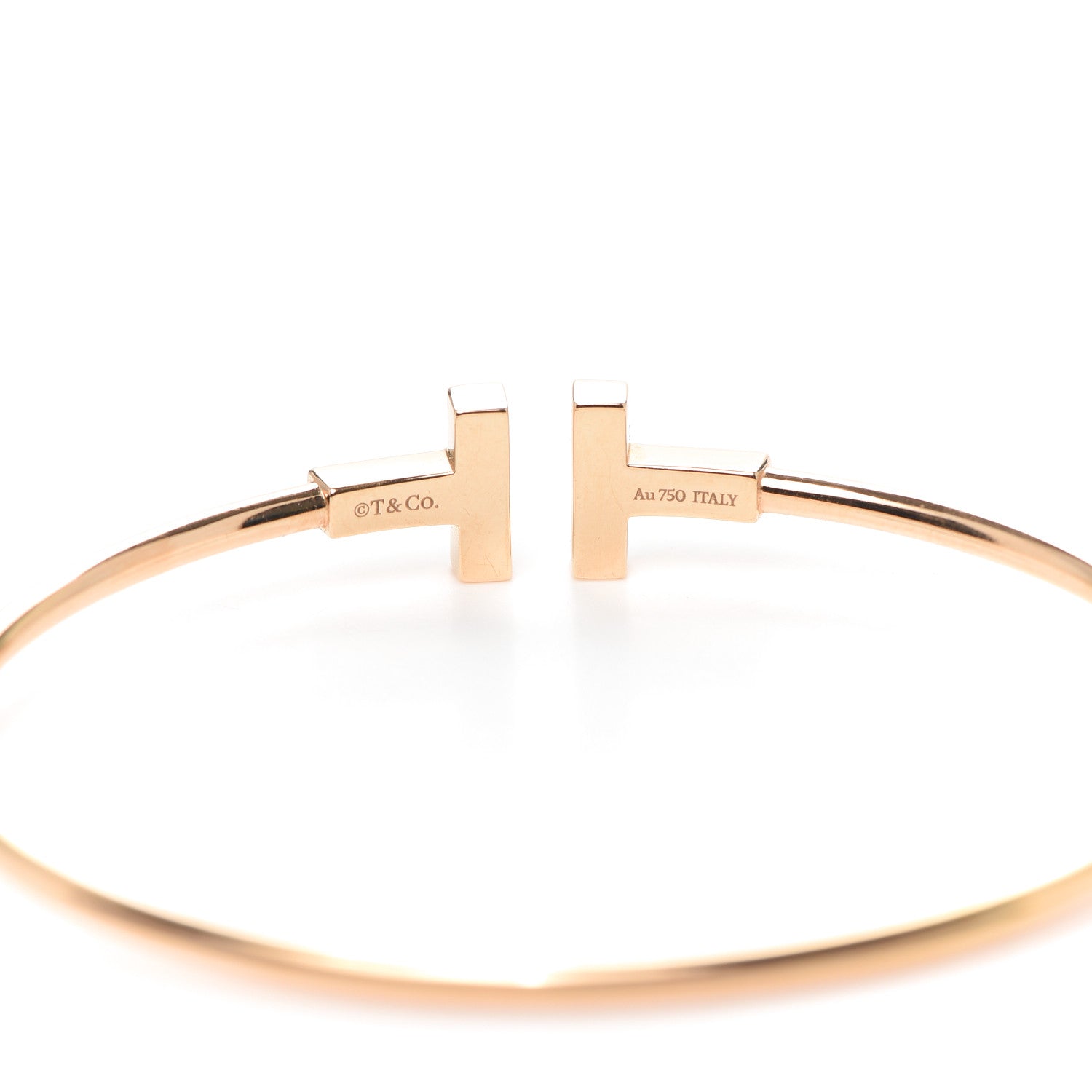 Tiffany 18K Rose Gold Mother of Pearl T Wire Bracelet 4 of 5