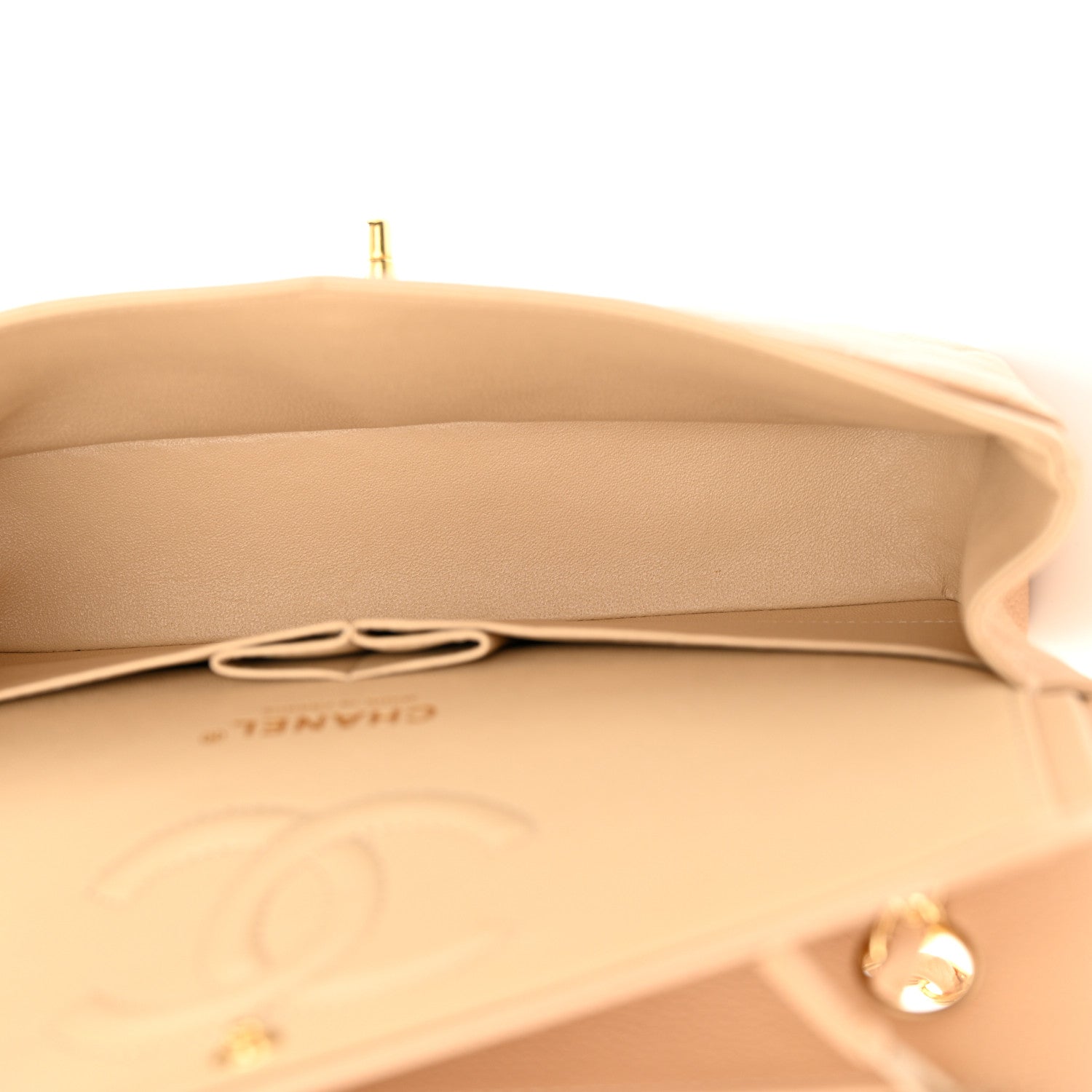 Chanel Caviar Quilted Medium Double Flap Beige 5 of 12