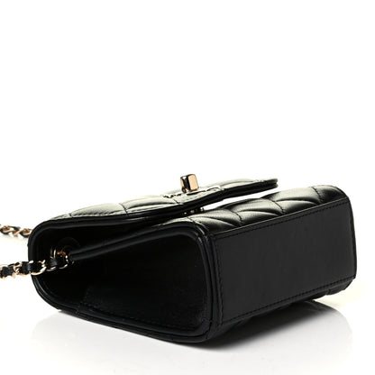 Chanel Lambskin Quilted Mini Trendy CC Chain Wallet Black 3 of 5