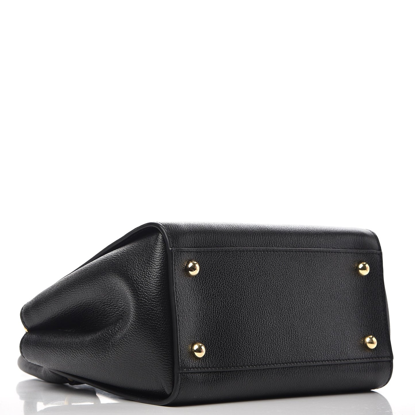 Soft Grain Calfskin Small Buckle Tote Black