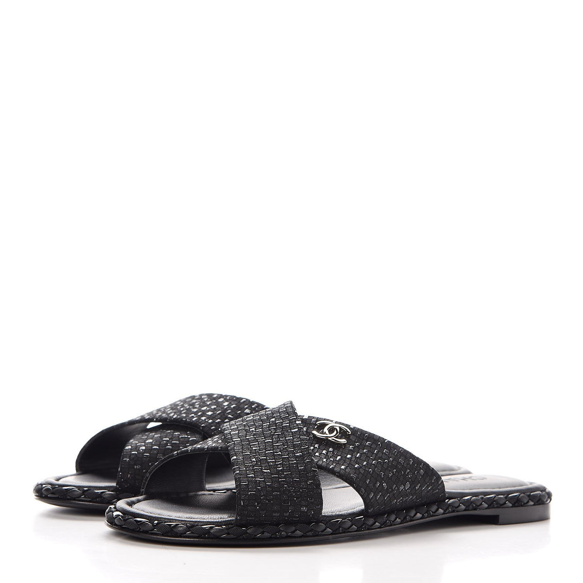Fabric Mule Sandals 38 Black