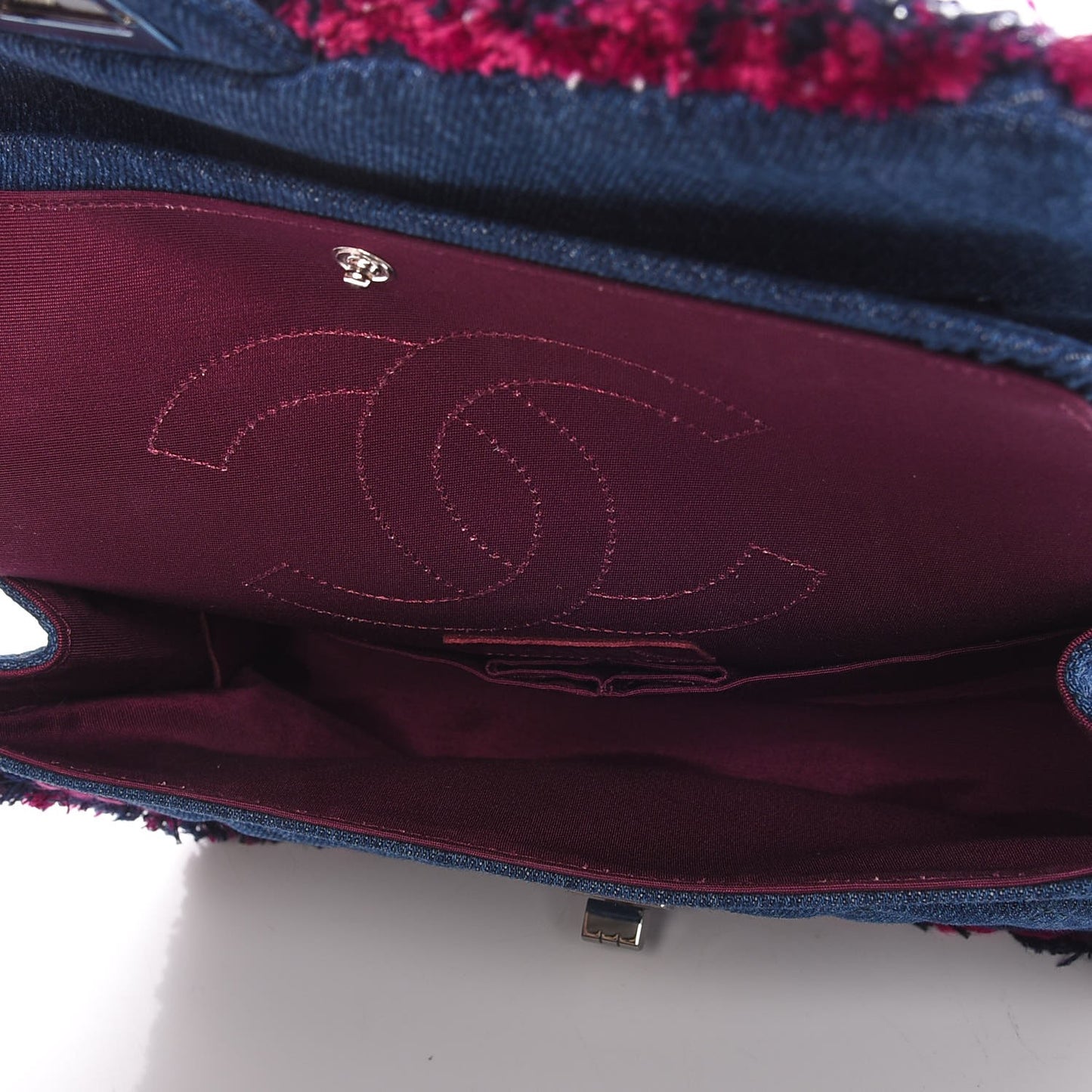 Denim Tweed 2.55 Reissue 225 Flap Blue Dark Pink