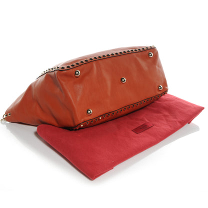 Valentino Garavani Vitello Medium Rockstud Tote English Red 4 of 10