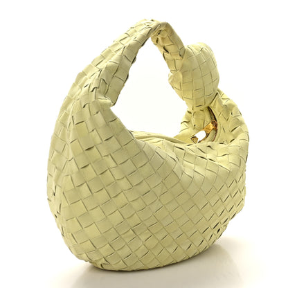 Bottega Veneta Suede Calfskin Intrecciato Teen Jodie Hobo Lemon Wash 3 of 8