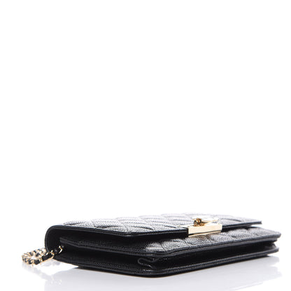 Chanel Caviar Quilted Golden Class Wallet On Chain WOC Black 4 of 11