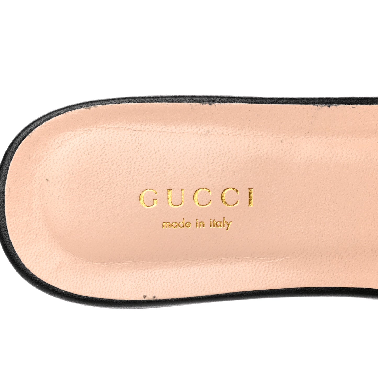 Malaga Kid GG Marmont Flat Slide Sandals 37 Black