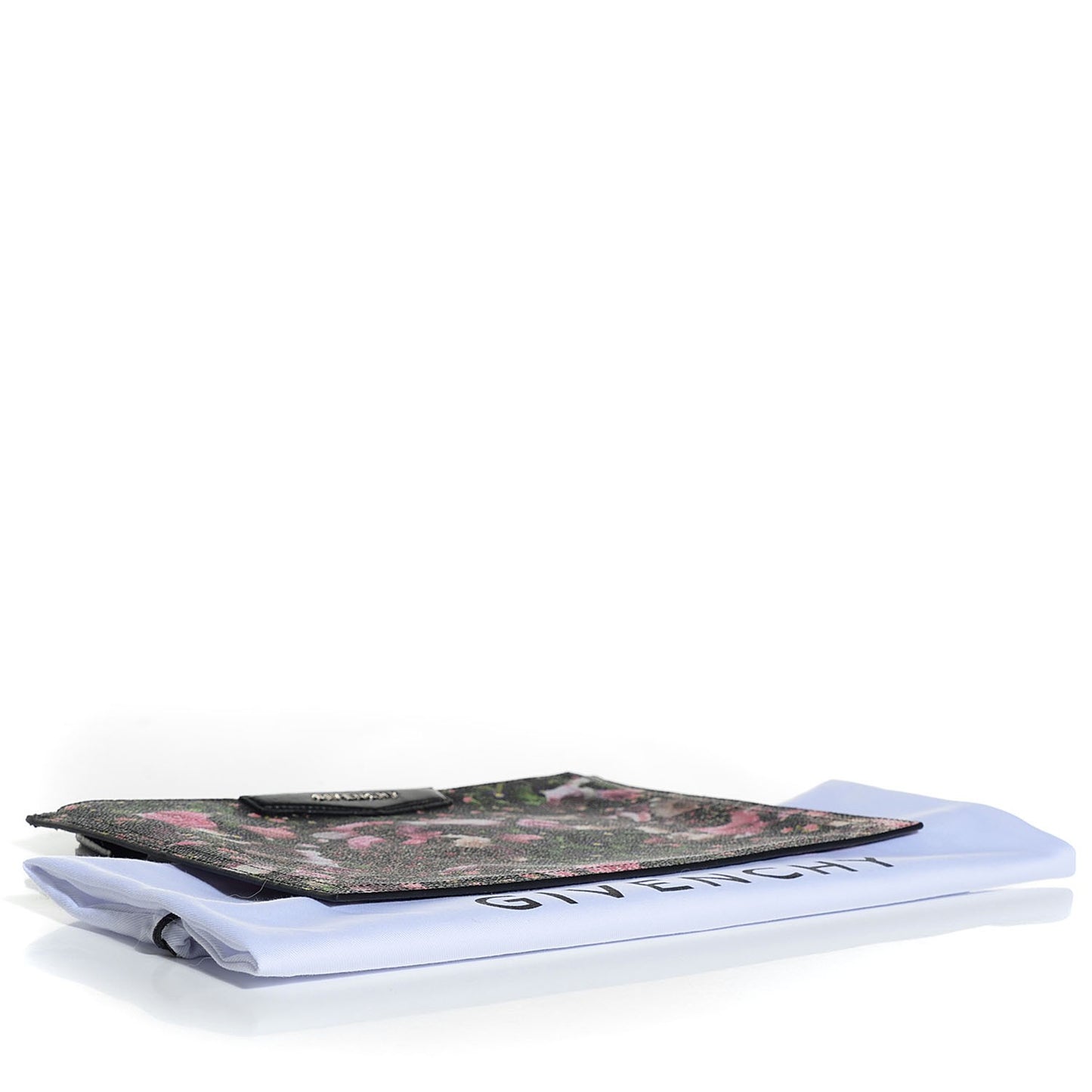 Coated Canvas Roses Camouflage Print Medium Antigona Zip Pouch Black