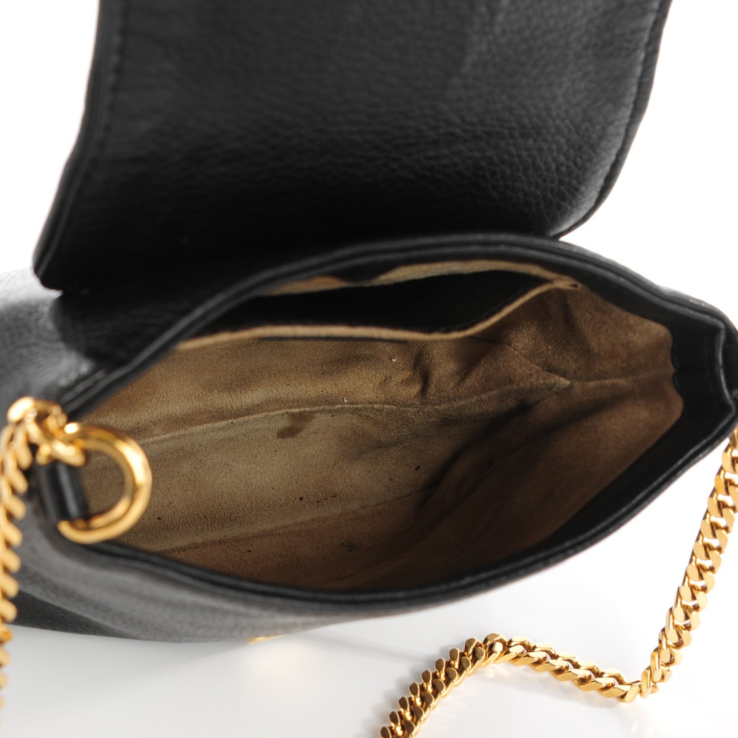 Pebbled Calfskin Small 1973 Chain Shoulder Bag Black