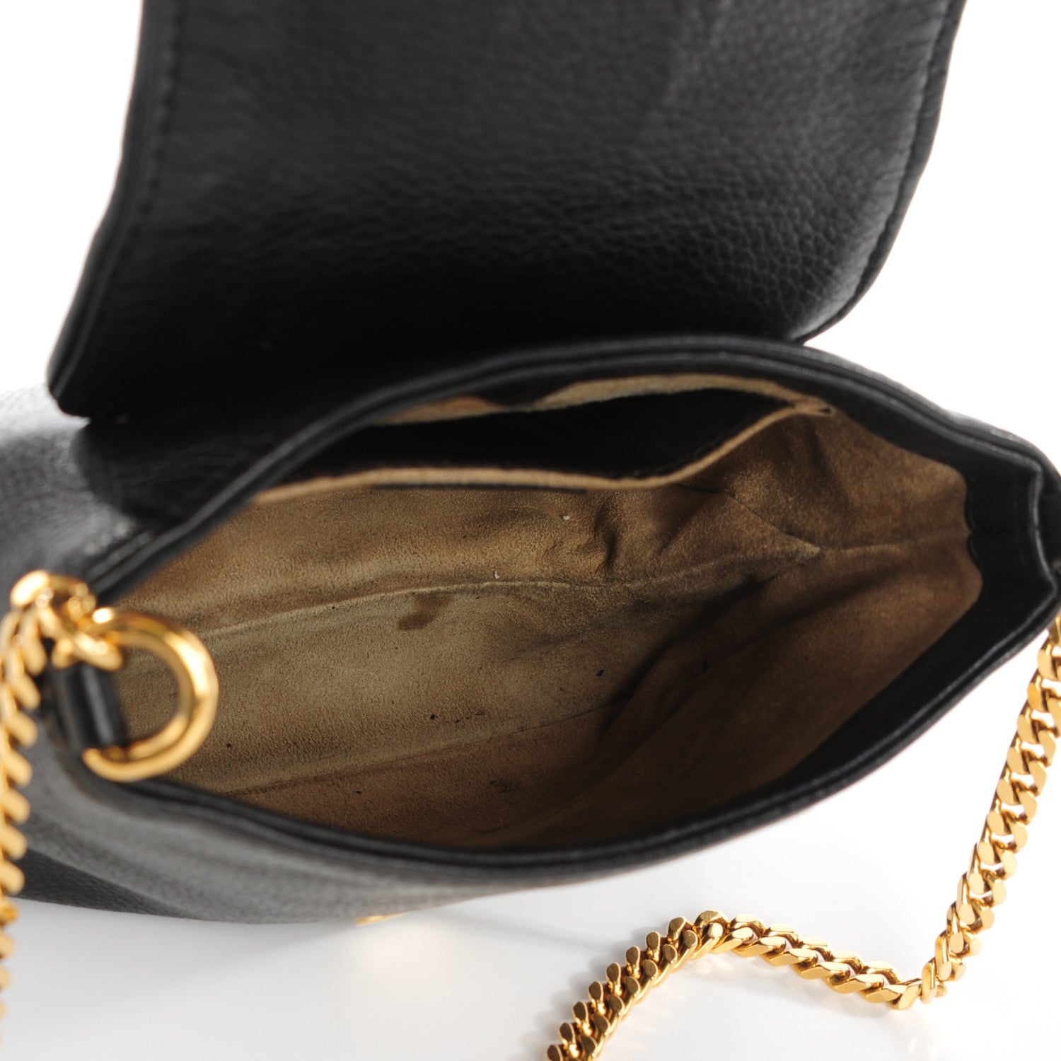 Gucci Pebbled Calfskin Small 1973 Chain Shoulder Bag Black 5 of 7