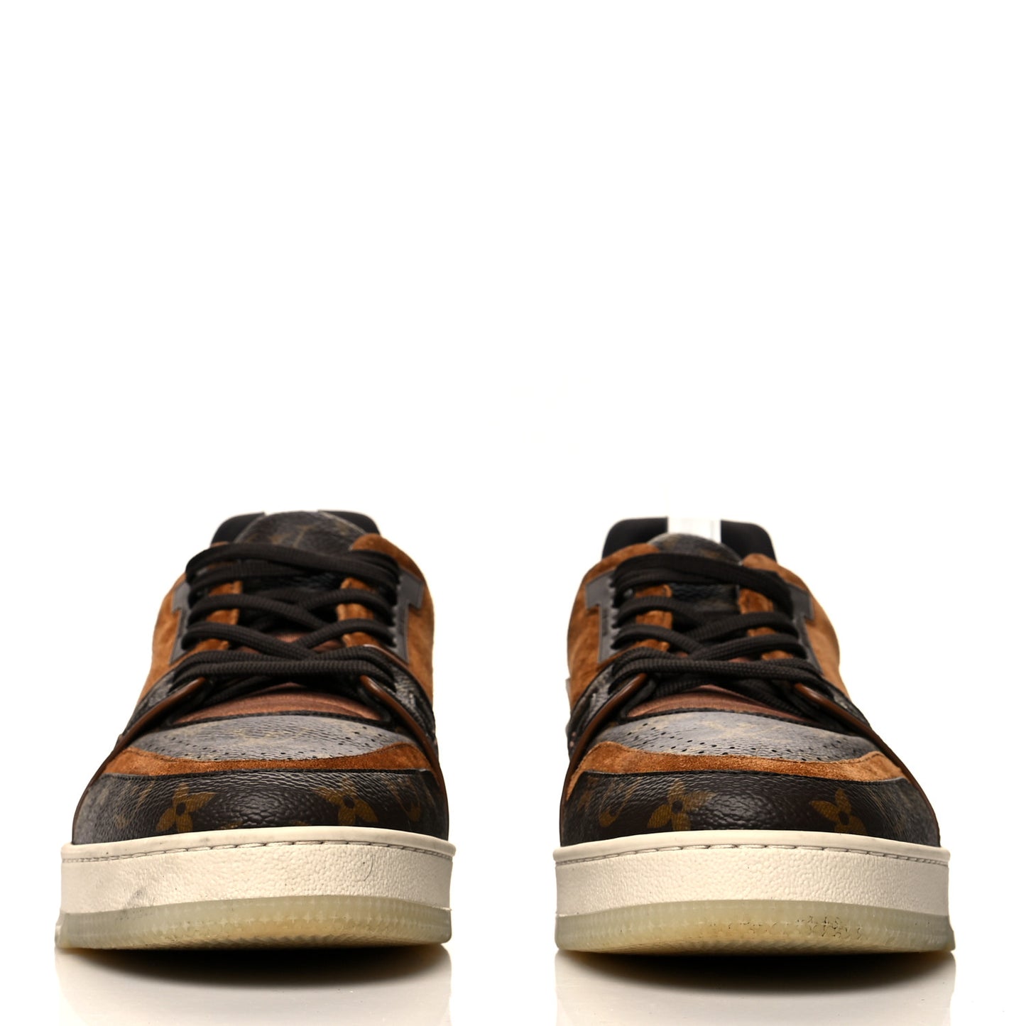 Calfskin Embossed Monogram Mens Sneakers 8 Koran Brown