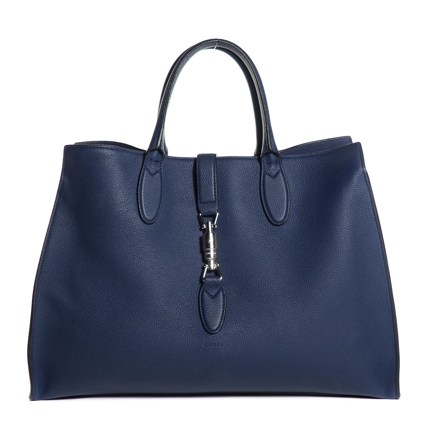 Soft Calfskin Medium Jackie Top Handle Bag Classic Blue Marine