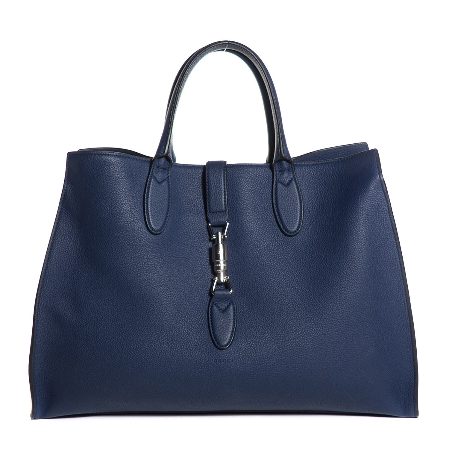 Gucci Soft Calfskin Medium Jackie Top Handle Bag Classic Blue Marine 1 of 7