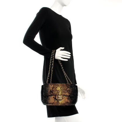 Chanel Sequin Medium Flap Bronze Black 2 of 7