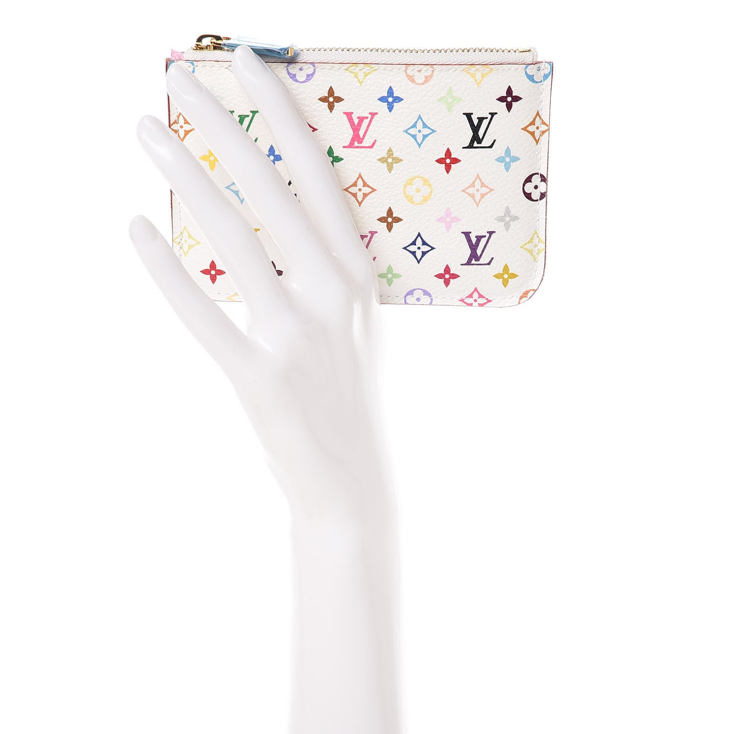 Monogram Multicolor Key Pouch White Litchi