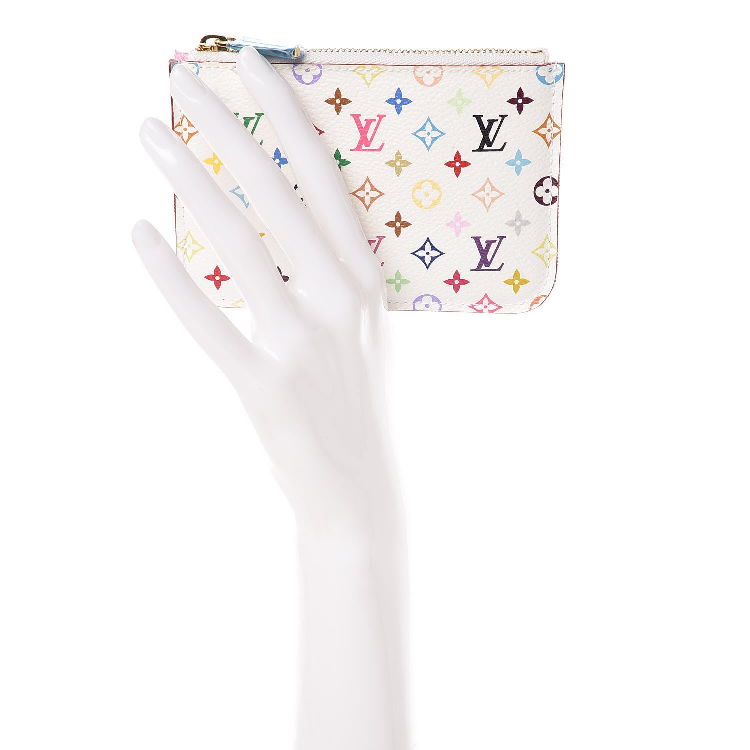 Louis Vuitton Monogram Multicolor Key Pouch White Litchi 2 of 11