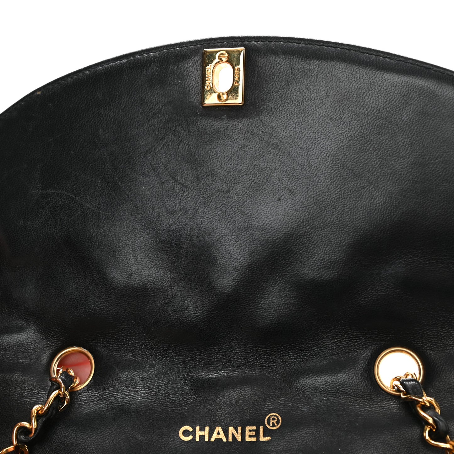 Lambskin Quilted Small Single Flap Black