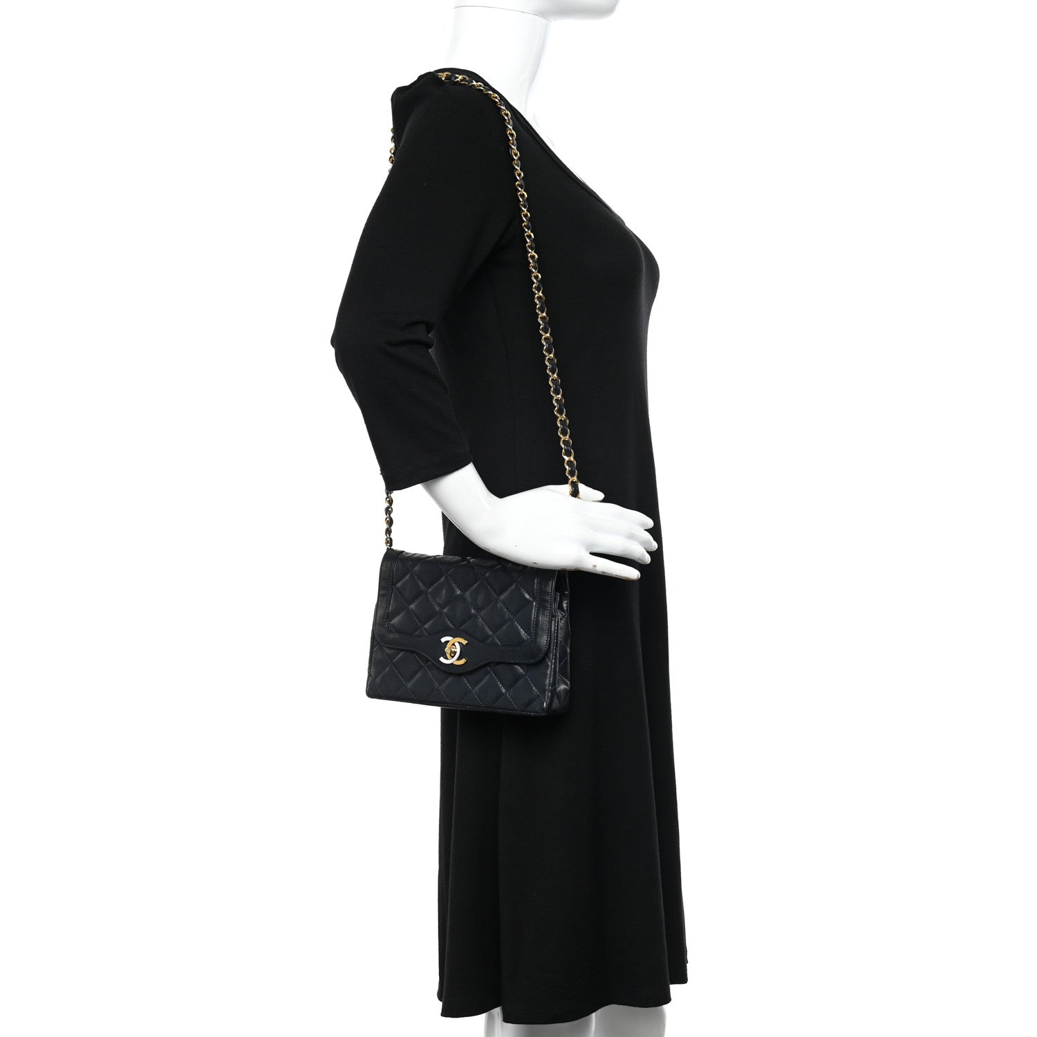 Chanel Lambskin Quilted Mini Square Flap Bag Navy 2 of 13