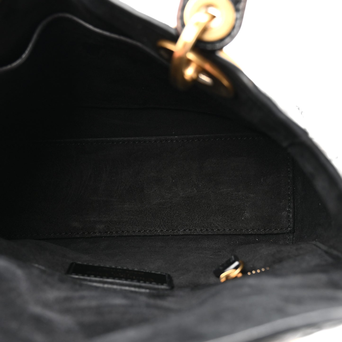 Crinkled Patent Cannage Small Lucky Badges My Lady Dior Black
