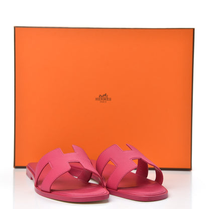 Hermes Epsom Oran Sandals 35.5 Rouge Azalee 9 of 9