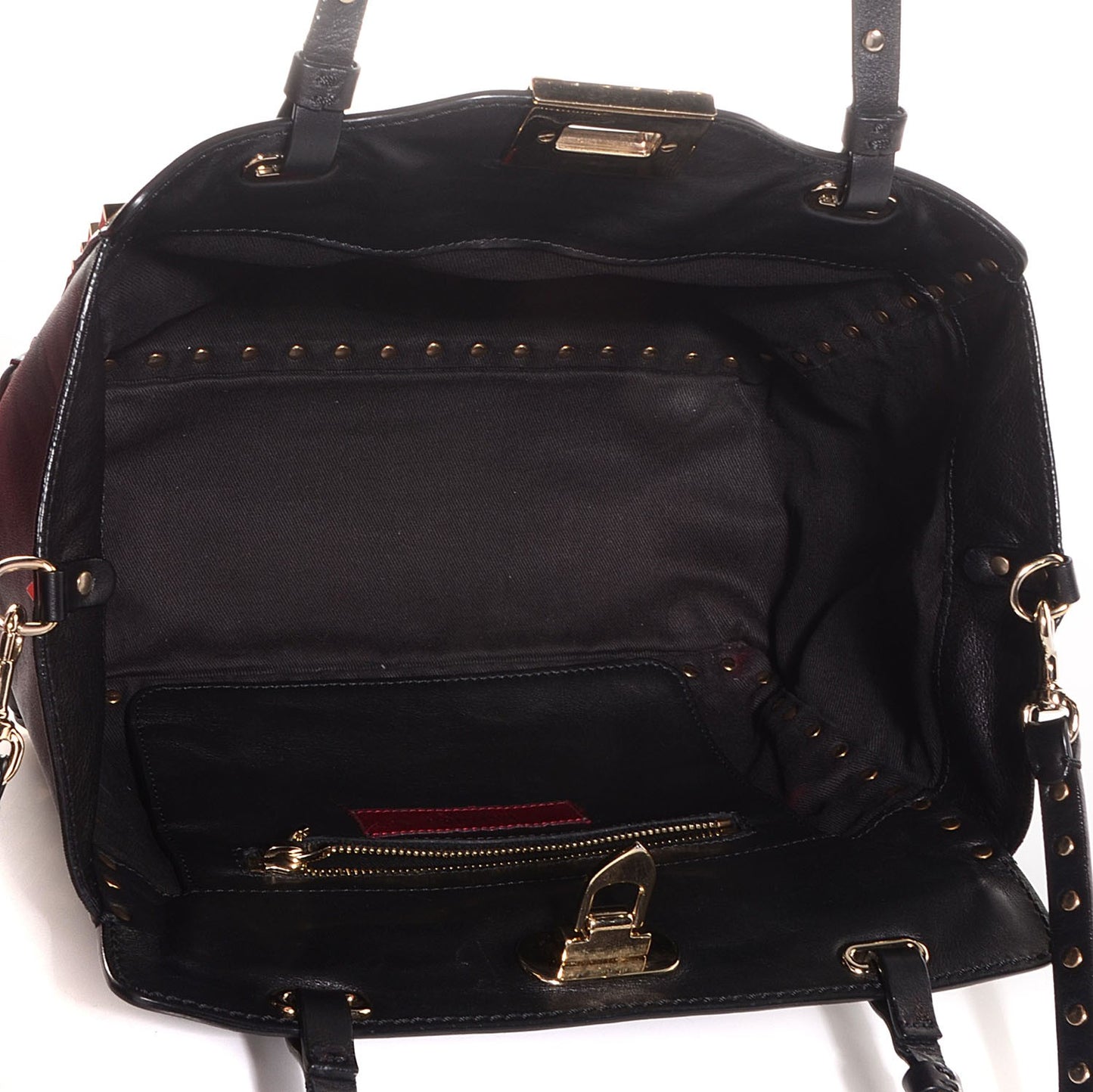Vitello Small Rockstud Tote Black