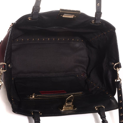 Valentino Garavani Vitello Small Rockstud Tote Black 6 of 10