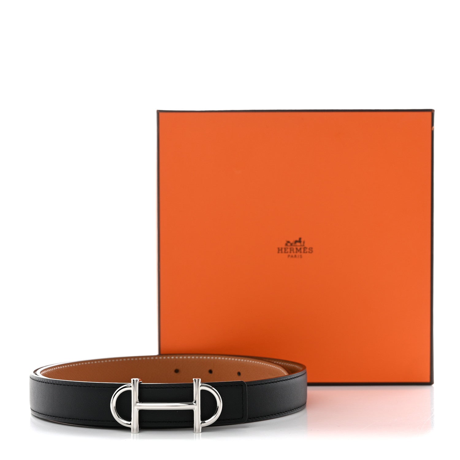 Hermes Swift Epsom 24mm Gamma Belt 85 Black Gold 6 of 6