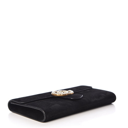 Gucci Suede Pearly GG Marmont Clutch Black 4 of 10