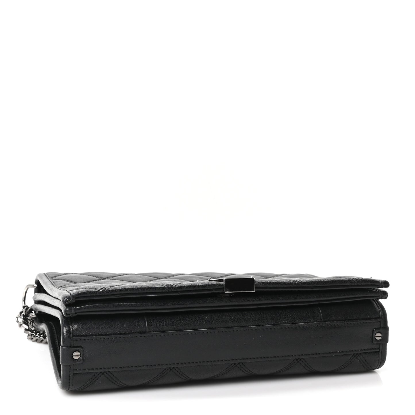 Lambskin Quilted Mini Becky Chain Bag Black
