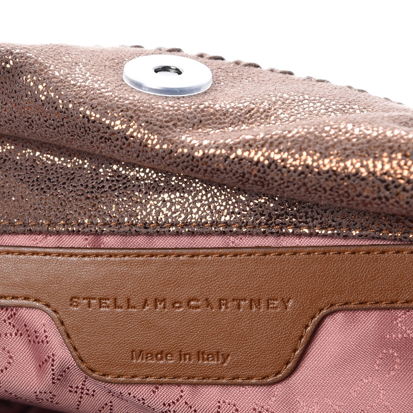 Metallic Shaggy Deer Mini Falabella Fold Over Tote Brown