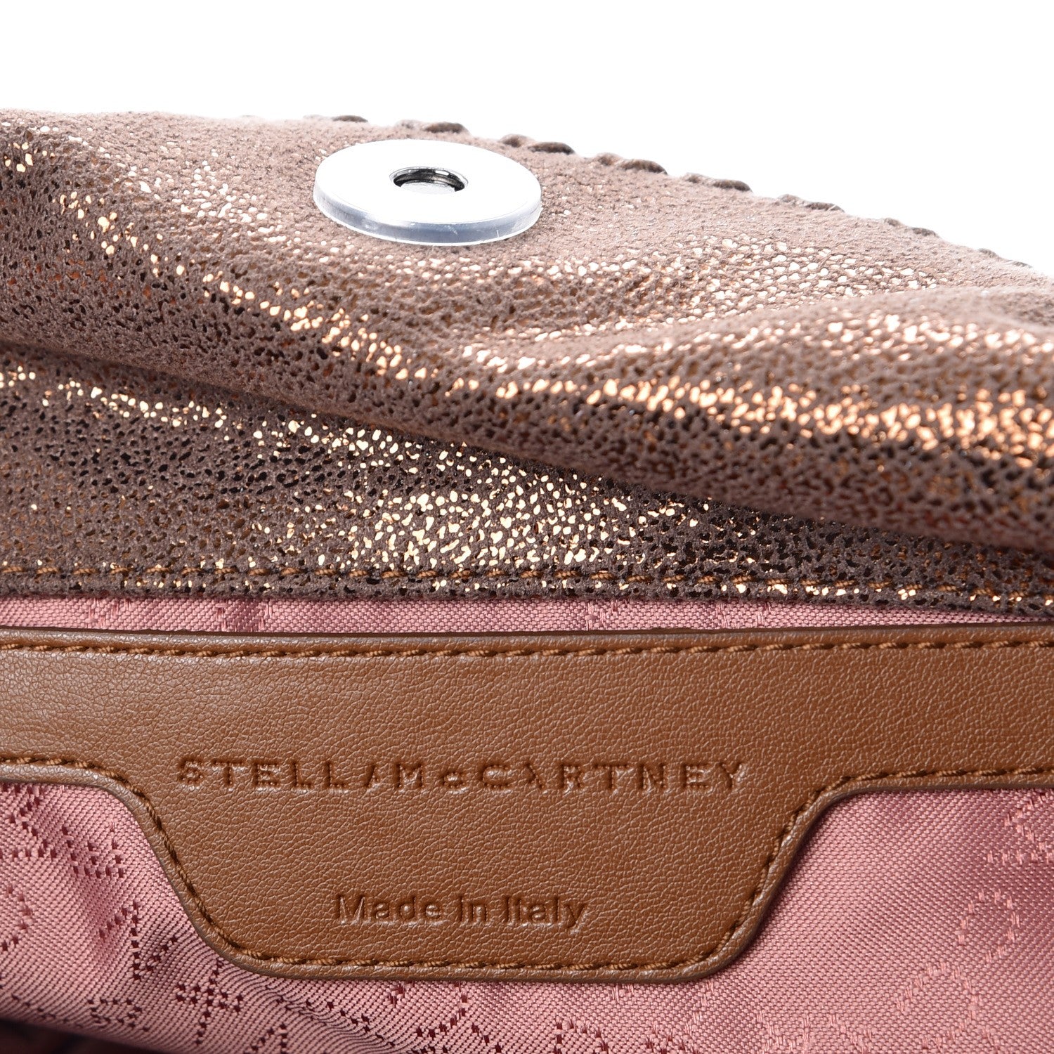 Stella McCartney Metallic Shaggy Deer Mini Falabella Fold Over Tote Brown 6 of 8