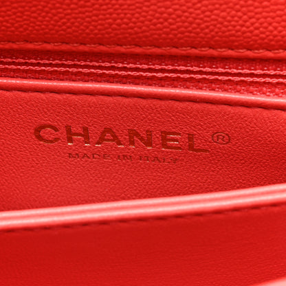 Chanel Caviar Quilted Mini Coco Handle Flap Red 6 of 10