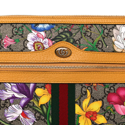 Gucci GG Supreme Monogram Flora Large Ophidia Pouch Clutch Beige Multicolor Crop 8 of 10
