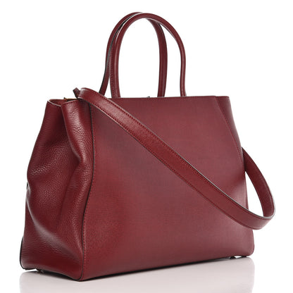 Fendi Vitello Elite Regular 2Jours Tote Rosso Scuro Ciliegia 3 of 11