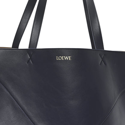 Loewe Shiny Calfskin Large Puzzle Fold Tote Abyss Blue 7 of 10
