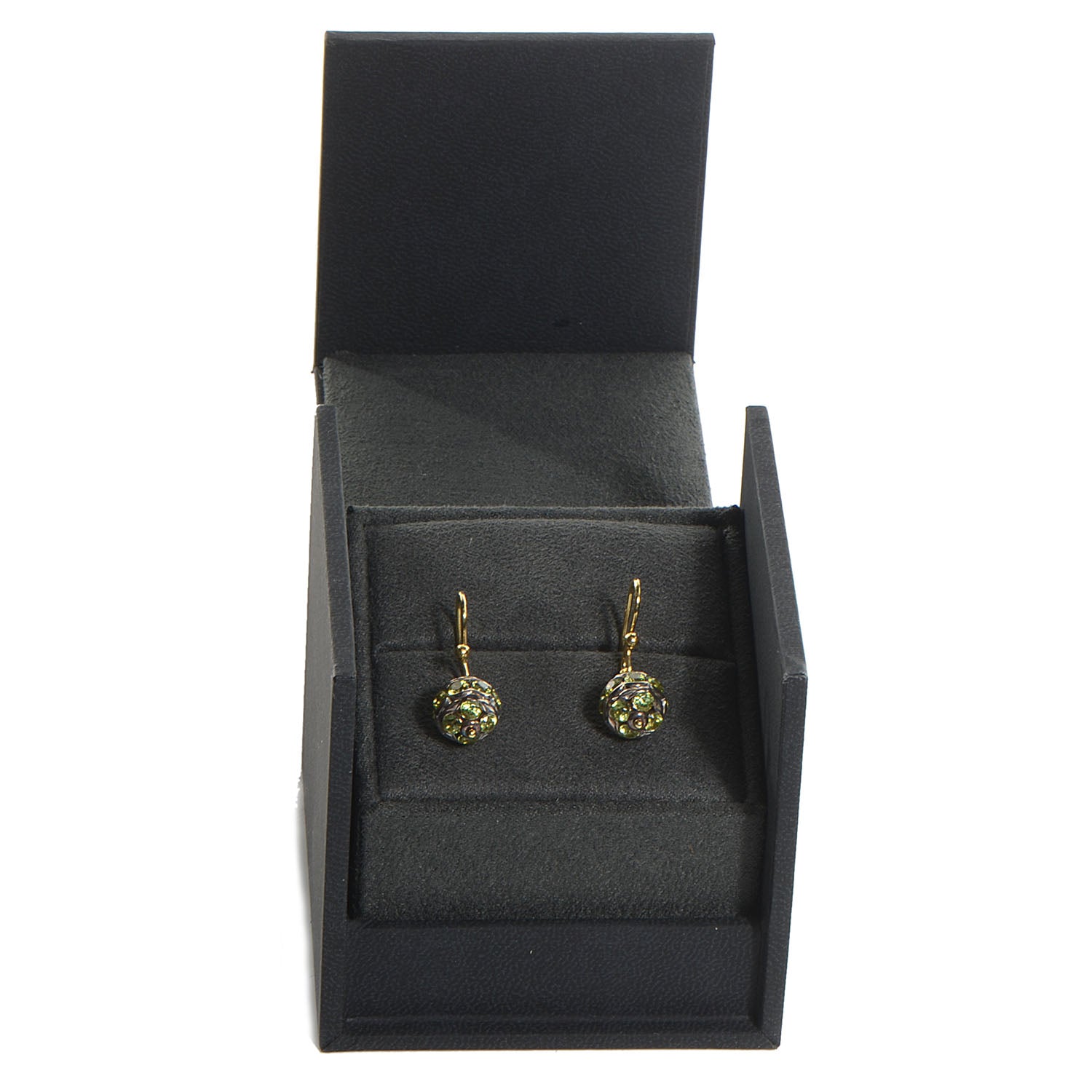 David Yurman 18k Gold 10mm Peridot Drop Earrings 6 of 6