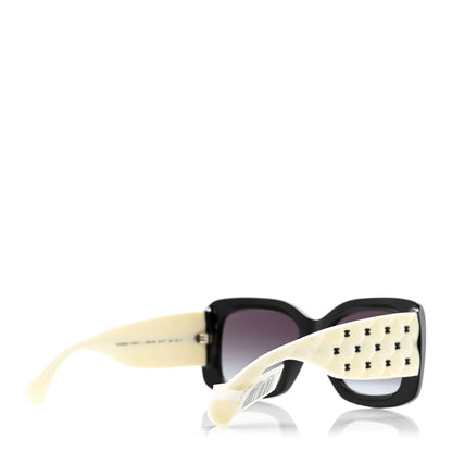 Chanel Acetate Quilted CC Rectangle Sunglasses 5483-A White Black 4 of 8