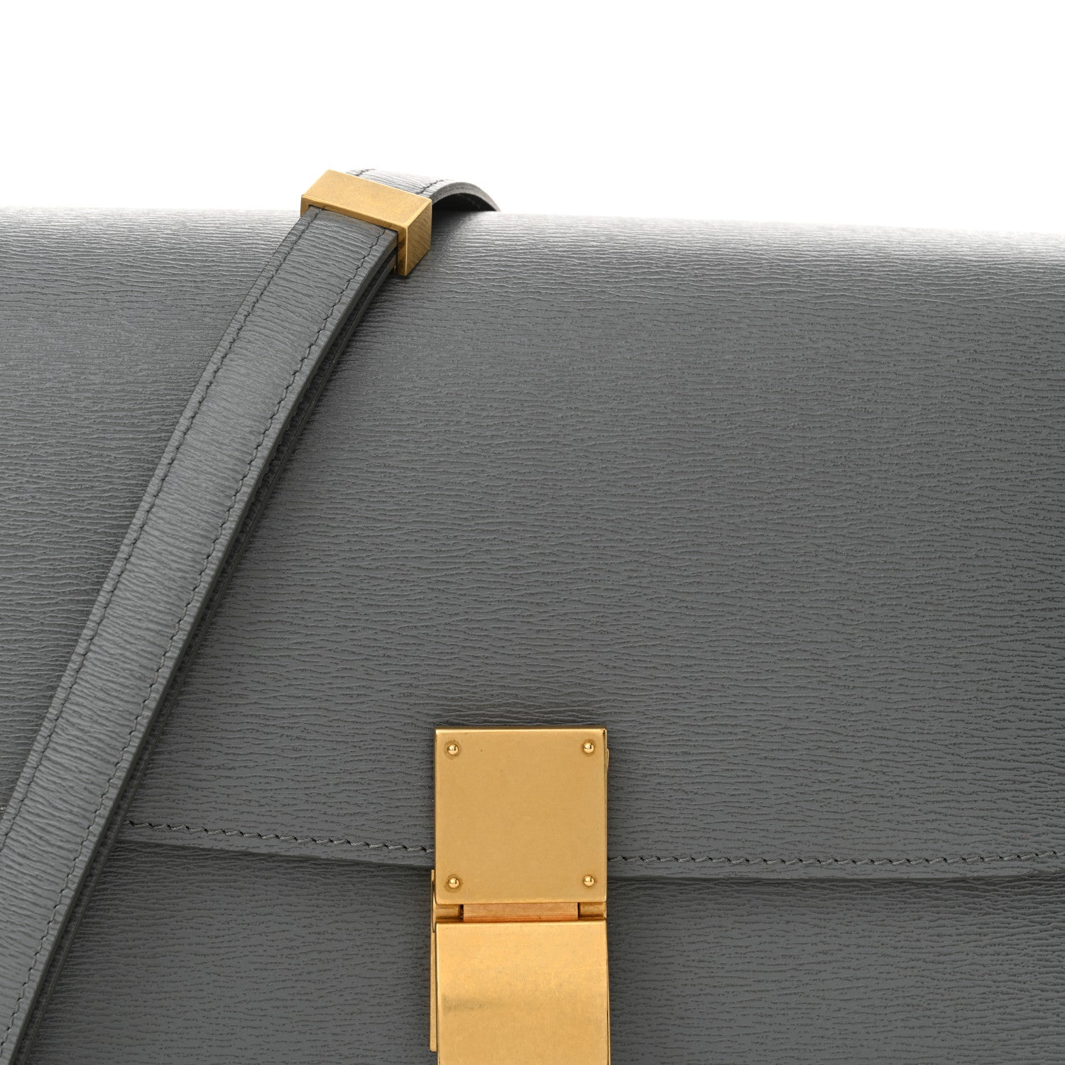 Celine Liege Calfskin Medium Classic Box Flap Bag Grey 9 of 12
