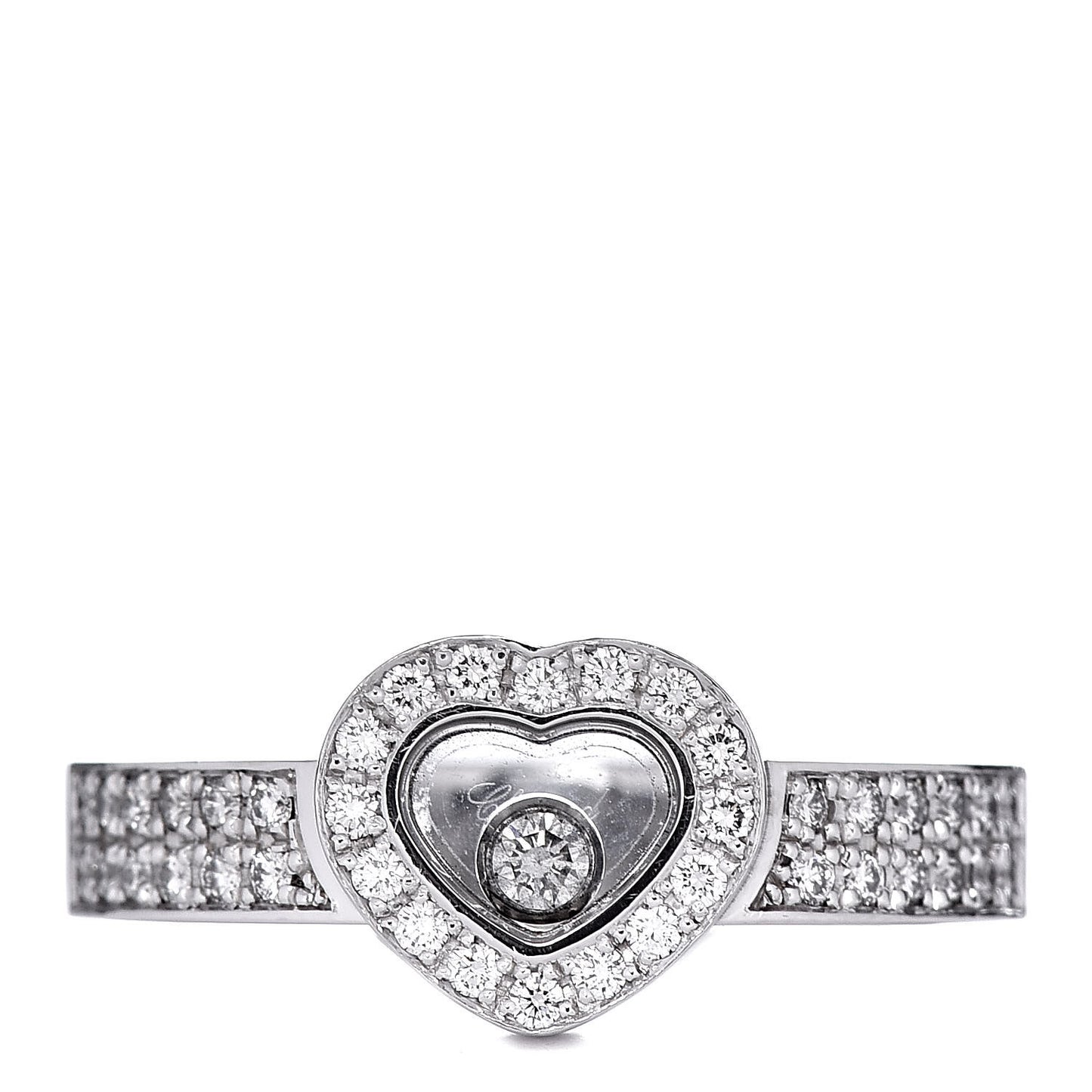 18K White Gold Diamond Happy Heart Ring 53 6.25