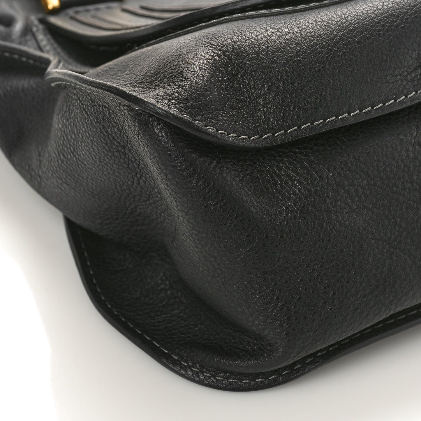 Calfskin Large Marcie Satchel Black