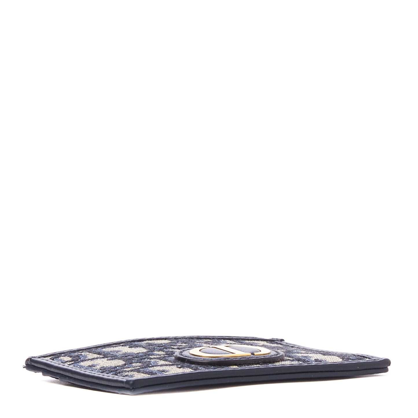 Oblique Calfskin Card Holder Black