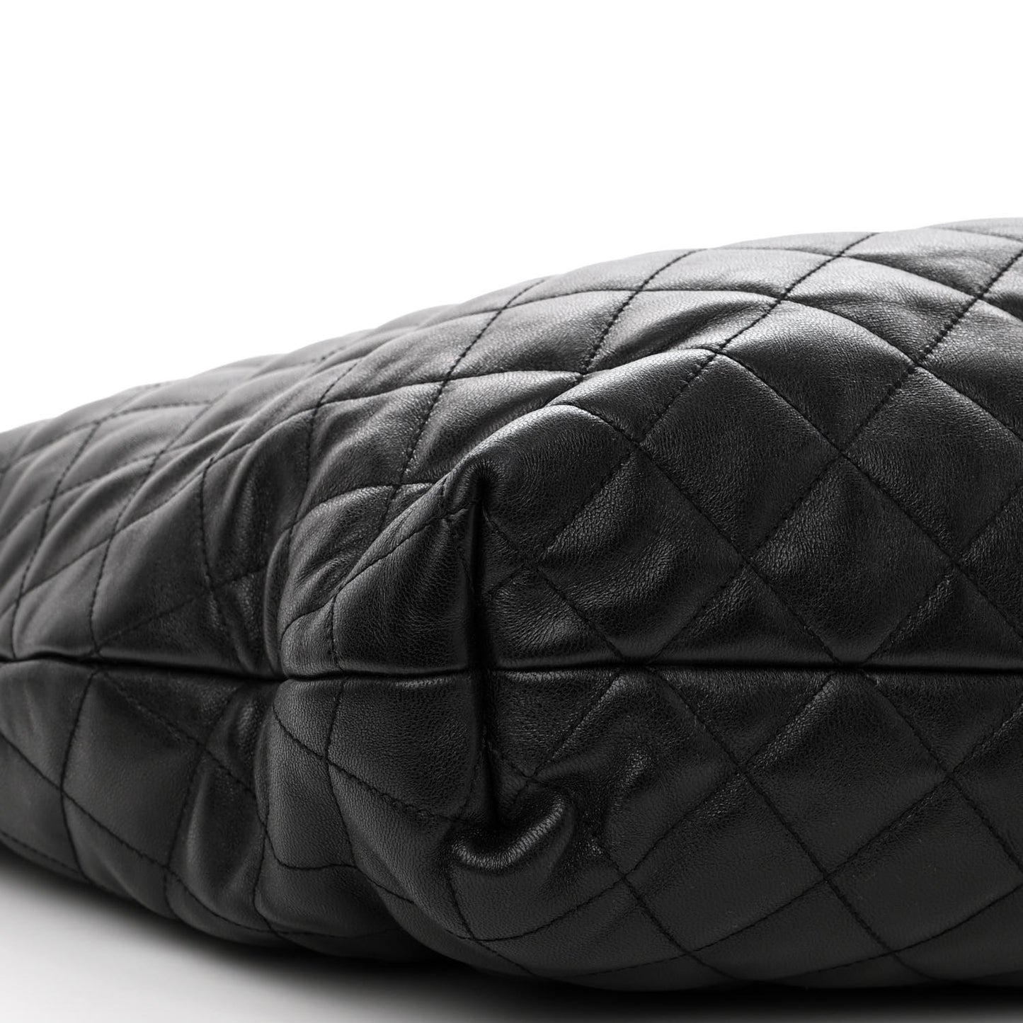 Lambskin Quilted Maxi Icare Shopping Tote Black